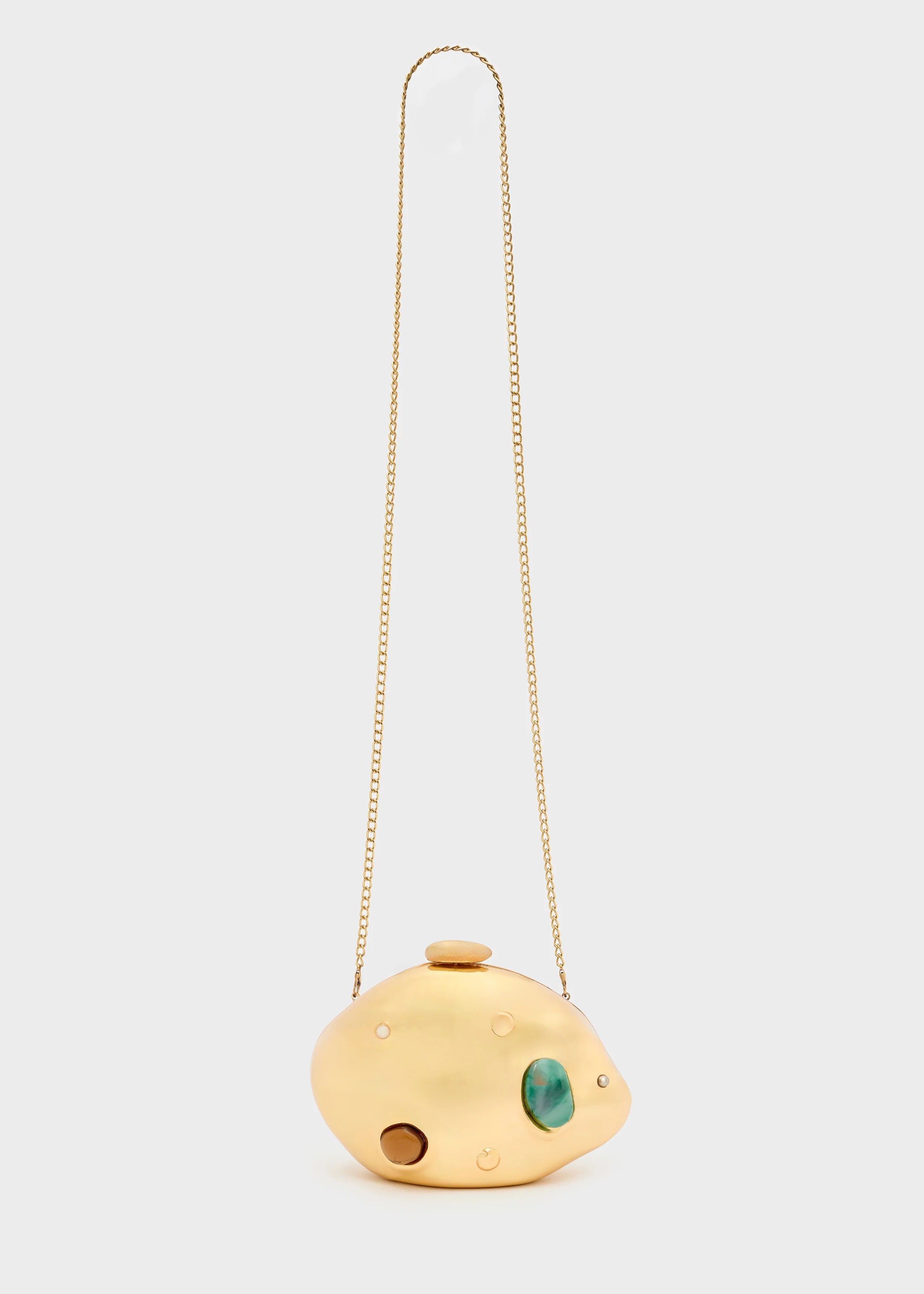 Nalì pochette in metallo "Pietre" Oro LYPC0053.ORO