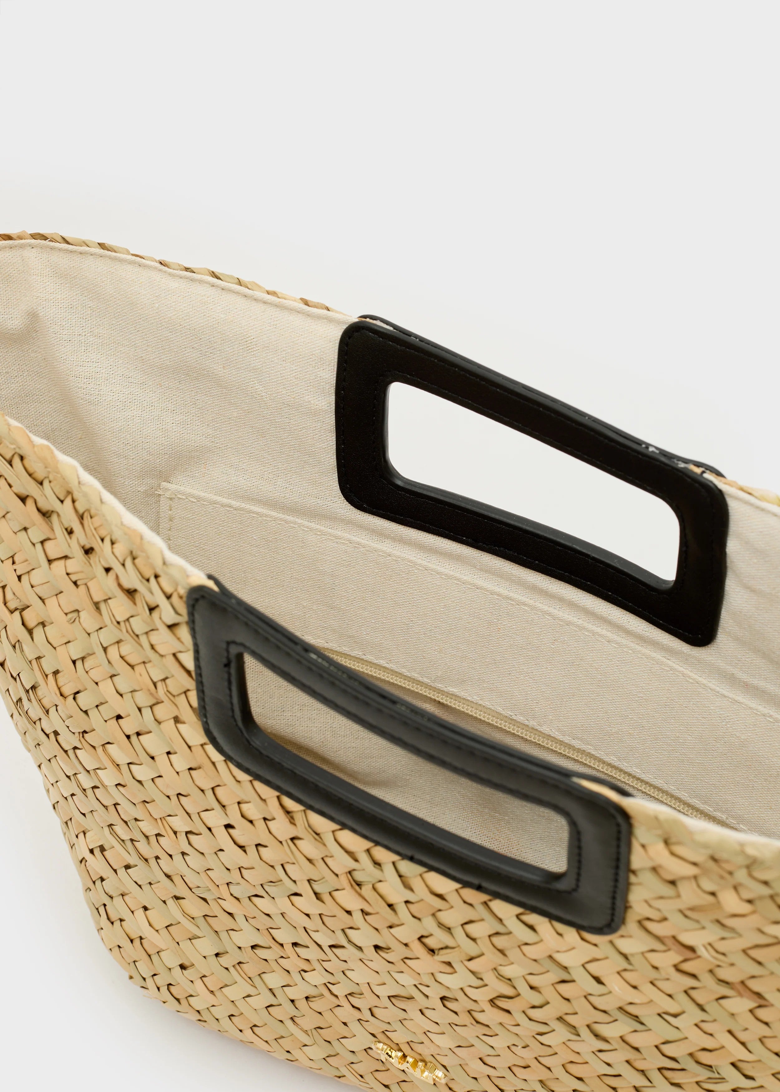 Nalì borsa a mano in raffia "Olivia" Nero LZBS0089.NERO