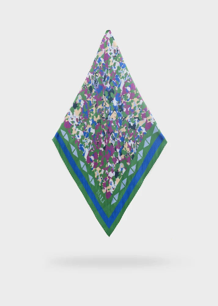 Nalì foulard in poliestere "Plissè" Multicolor MGSC0026.VERDE