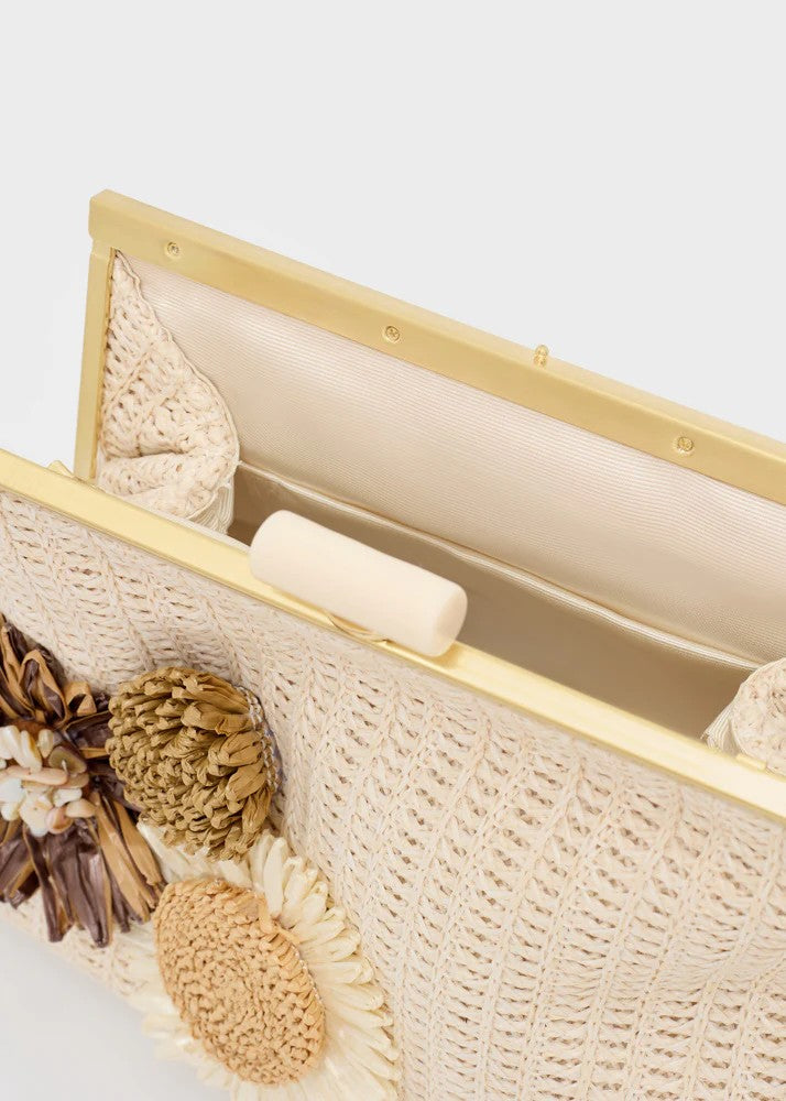 Nalì pochette in raffia "Marbella" Beige SNPC0023.BEIGE