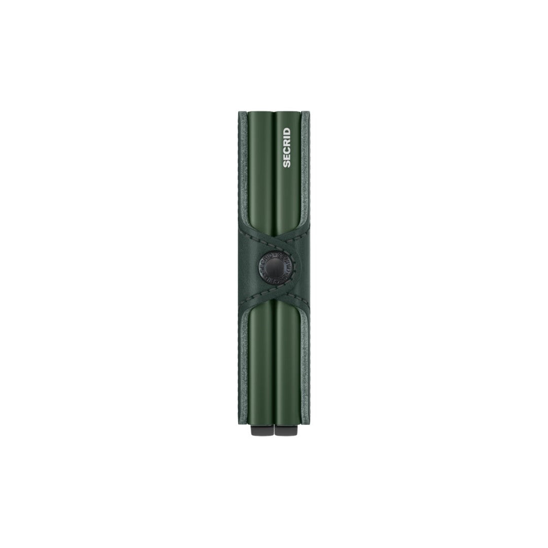 Secrid portafogli compatto in alluminio e pelle "Twinwallet Original" Verde TO.GREEN
