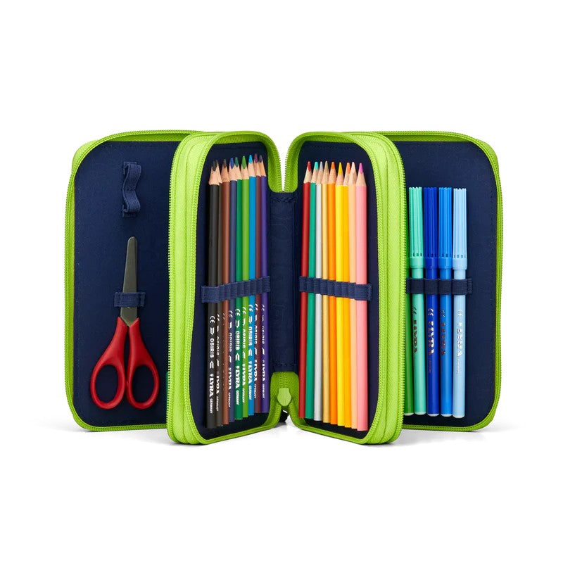 Ergobag astuccio kids in tessuto con accessori inclusi Blu 01292.352 FRONT RUNBEAR