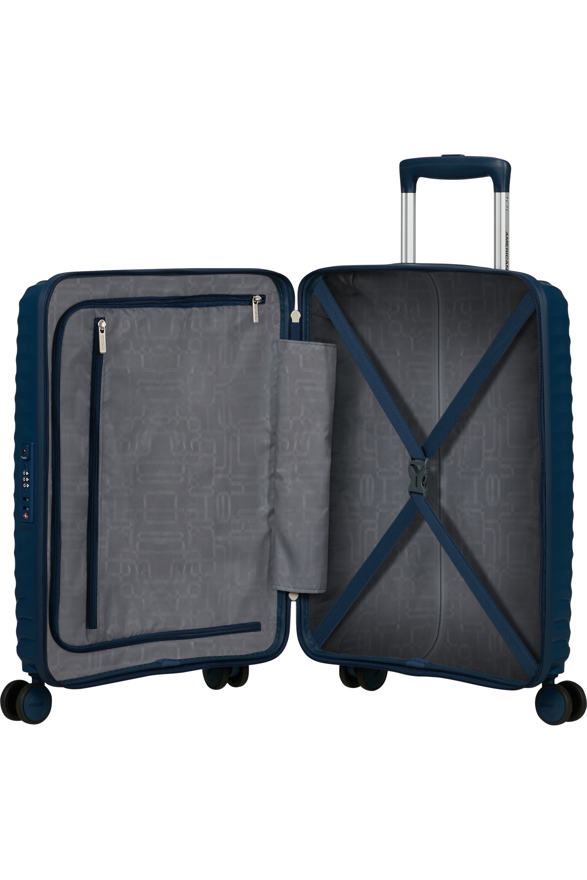 American Tourister trolley cabina in polipropilene "Diablast" Blu 159573.A992 DARKWAVE BLUE