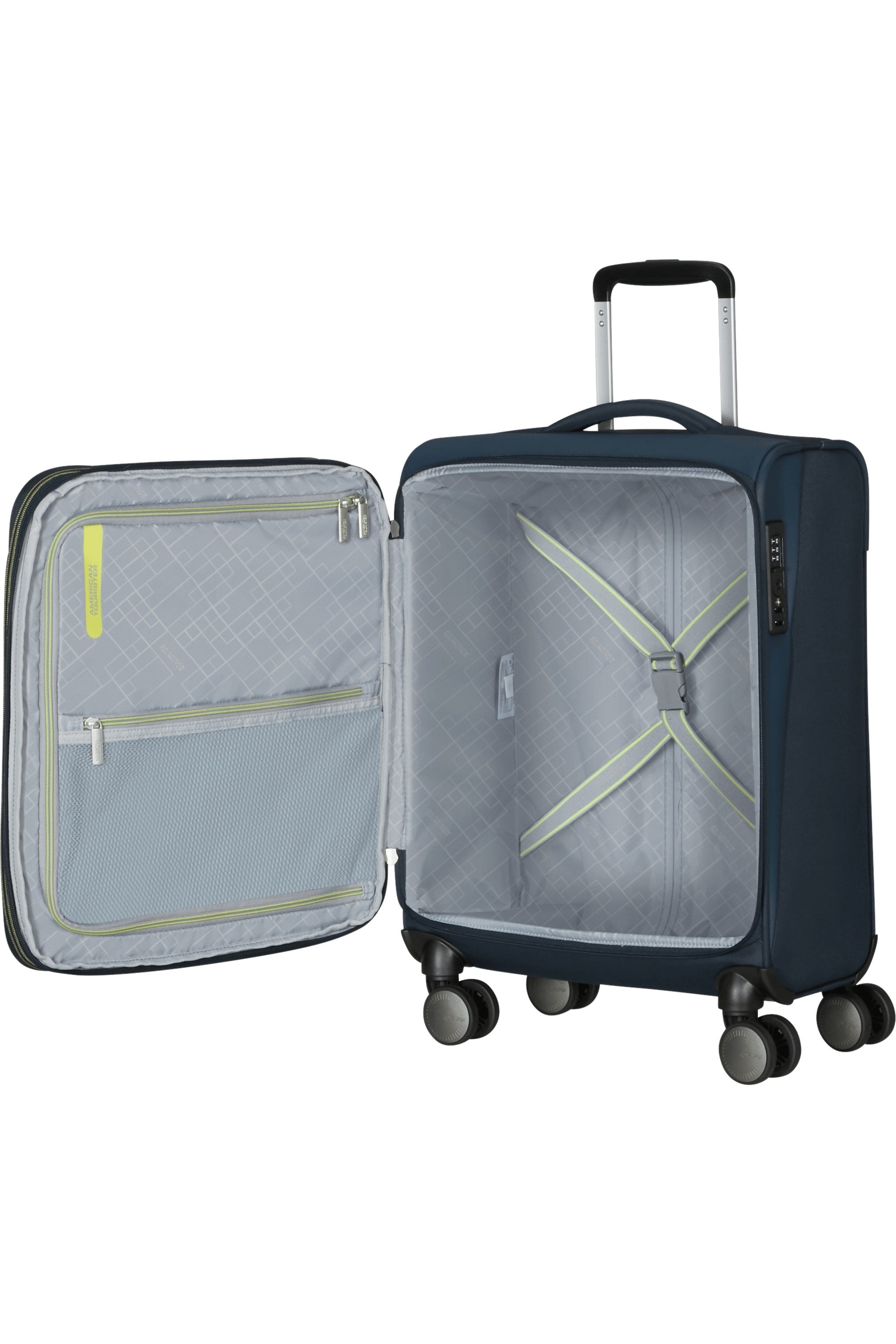 American Tourister trolley cabina espandibile in tessuto "Wanderlite" Blu 158076.1265 DARK NAVY