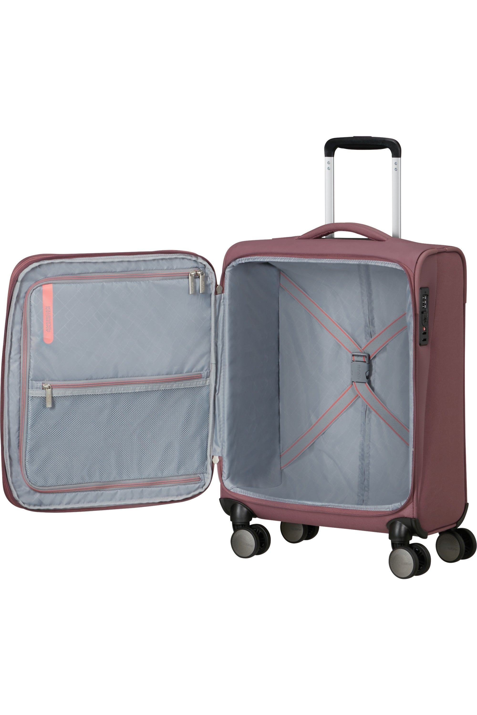 American Tourister trolley cabina espandibile in tessuto "Wanderlite" Rosa 158076.A941 GALACTIC MAUVE