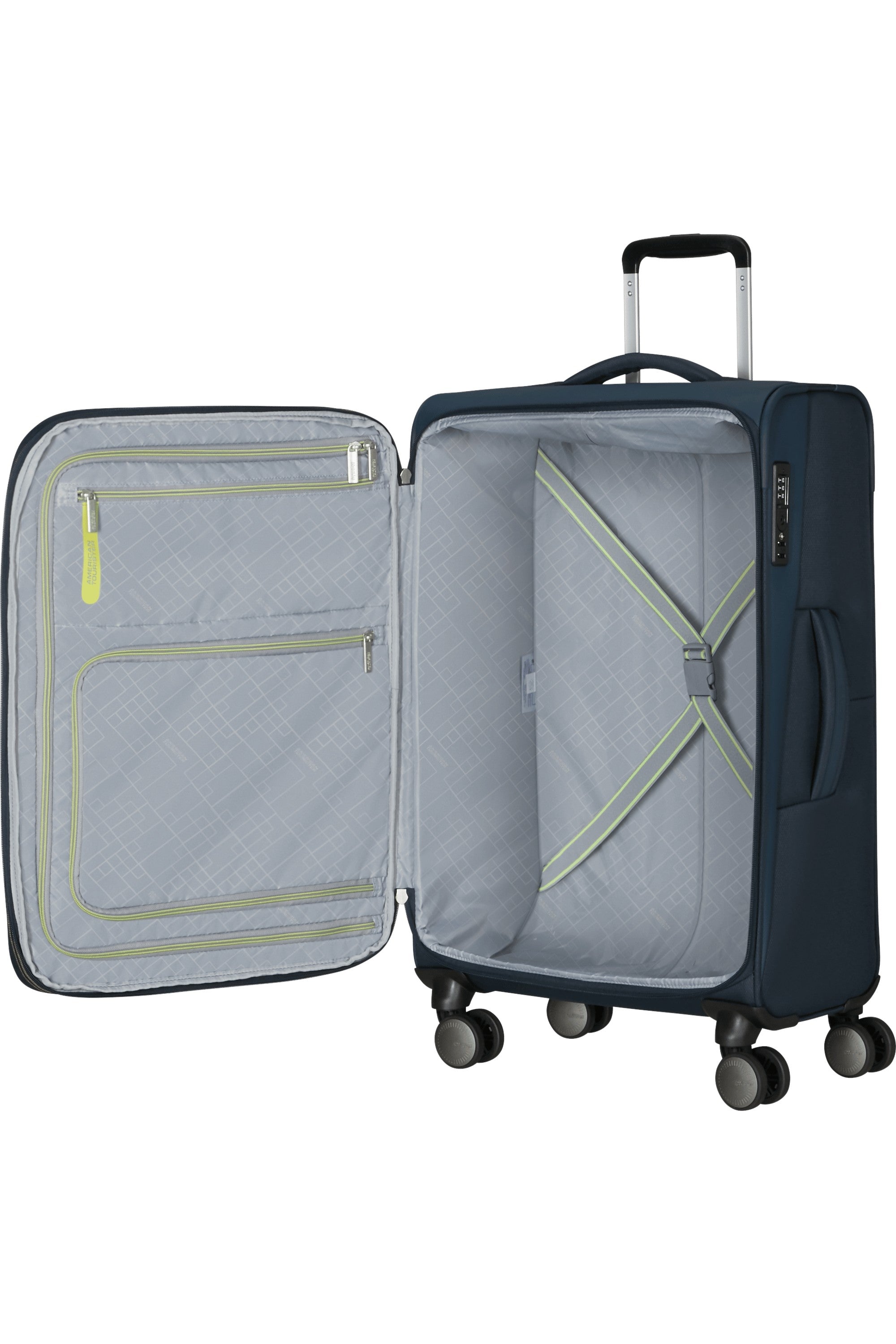 American Tourister trolley medio espandibile in tessuto "Wanderlite" Blu 158077.1265 DARK NAVY