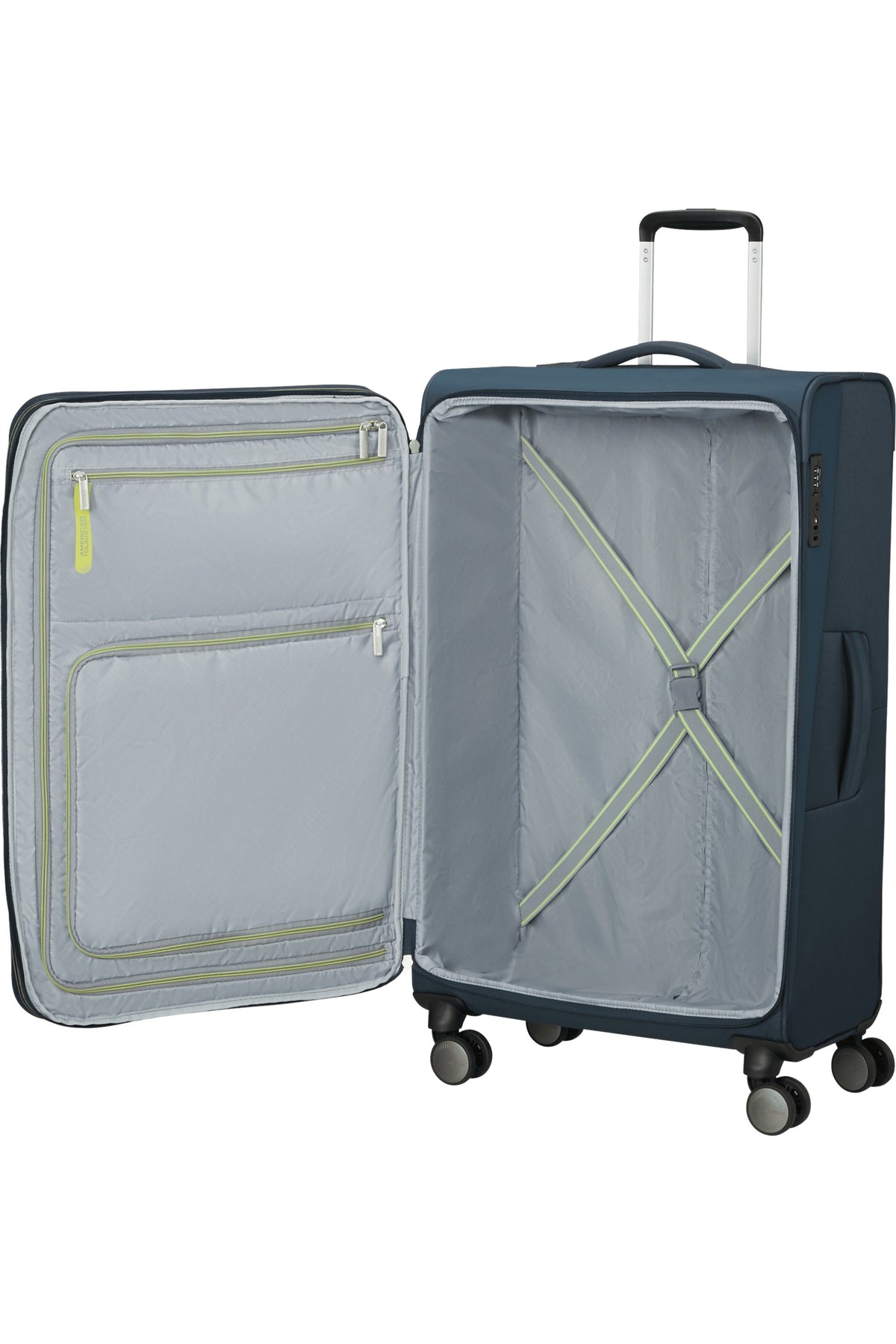 American Tourister trolley grande espandibile in tessuto "Wanderlite" Blu 158078.1265 DARK NAVY