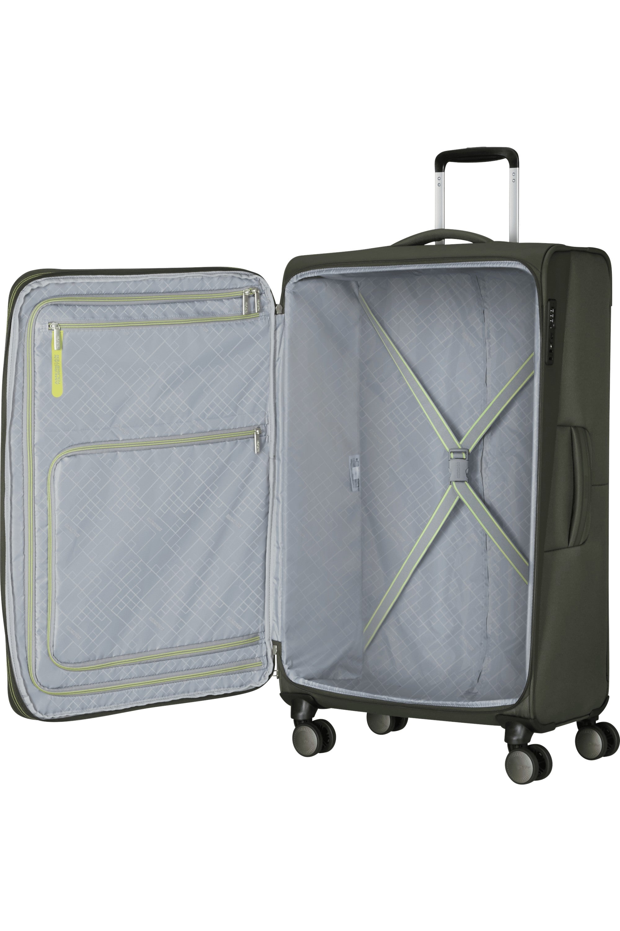American Tourister trolley grande espandibile in tessuto "Wanderlite" Verde 158078.3457 DARK KHAKI