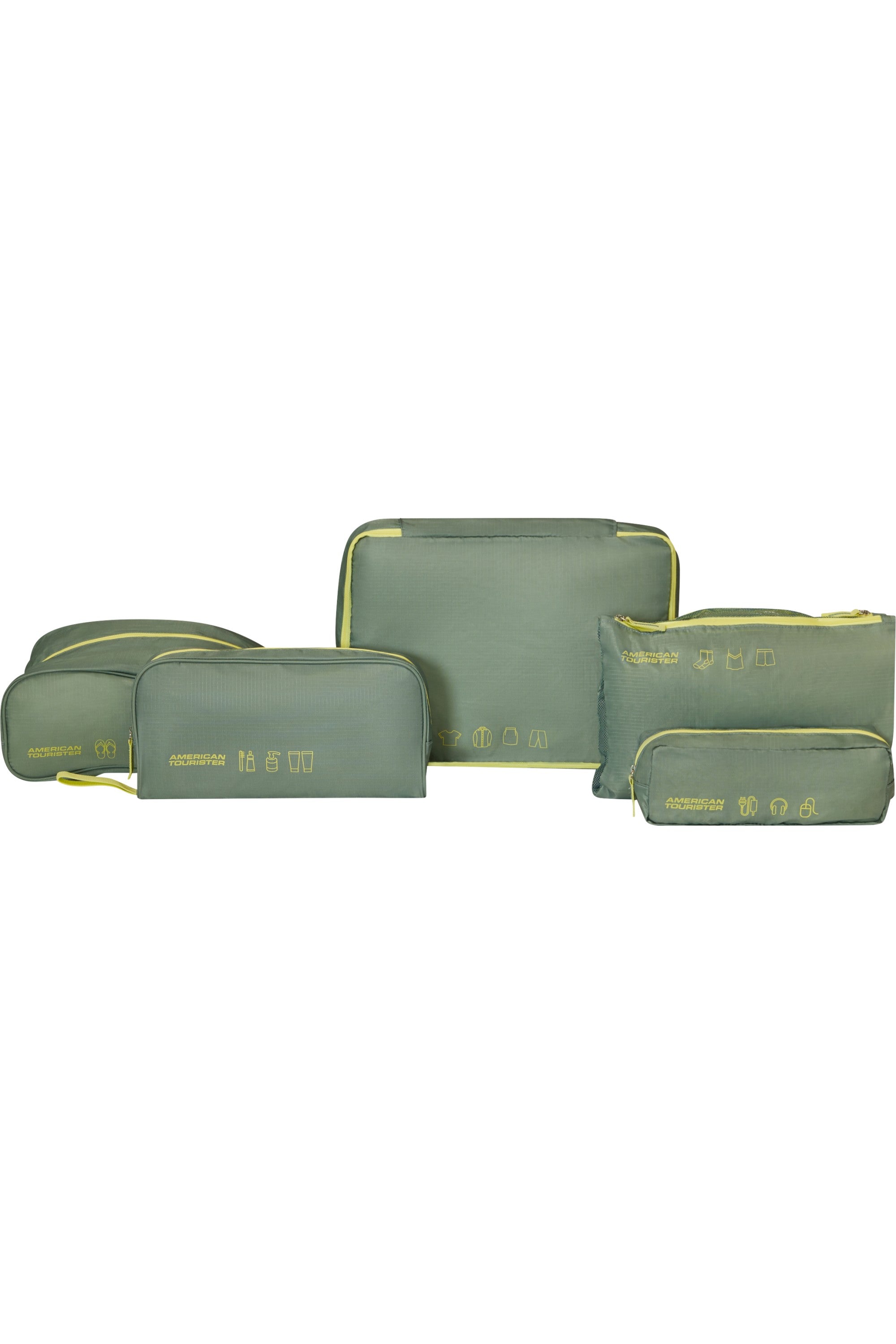 American Tourister set di 5 packing organizers "Travel" Verde 159210.A920 OLIVE/LIME