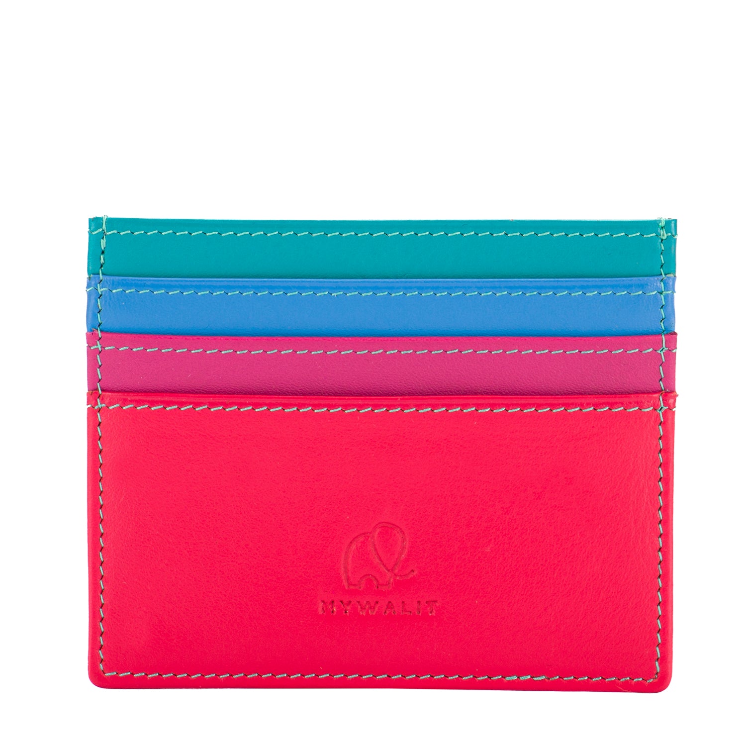 Mywalit porta carte di credito in pelle "Classic" Multicolor 110.191 LIPSTICK