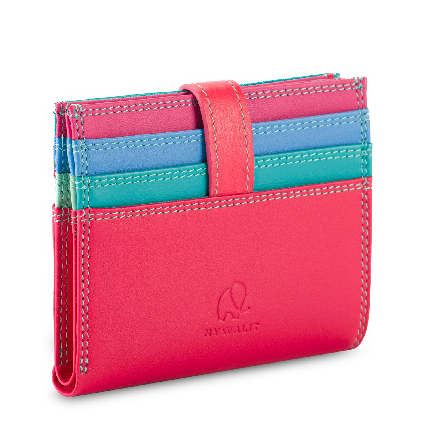 Mywalit porta carte di credito in pelle "Classic" Multicolor 1289.191 LIPSTICK