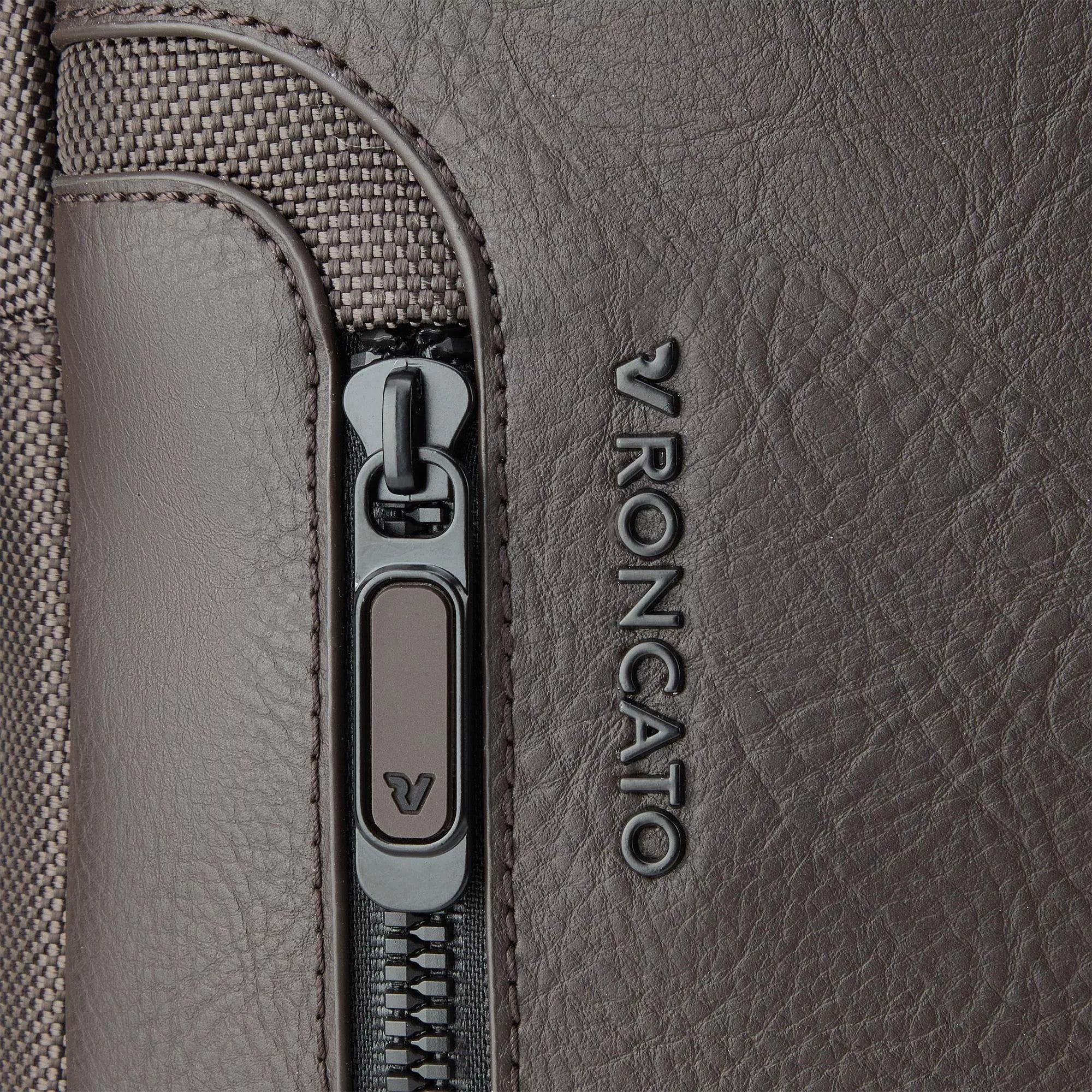 Roncato borsello in tessuto ed ecopelle "Panama 4 Marrone 400890.84 MOKA