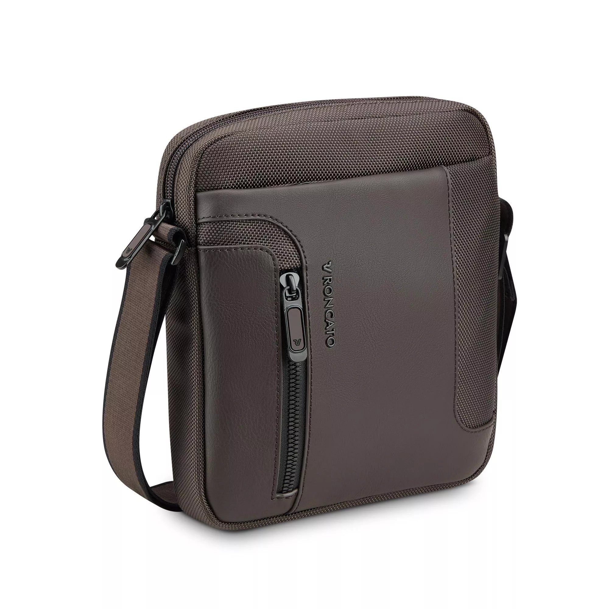Roncato borsello in tessuto ed ecopelle "Panama 4 Marrone 400892.84 MOKA