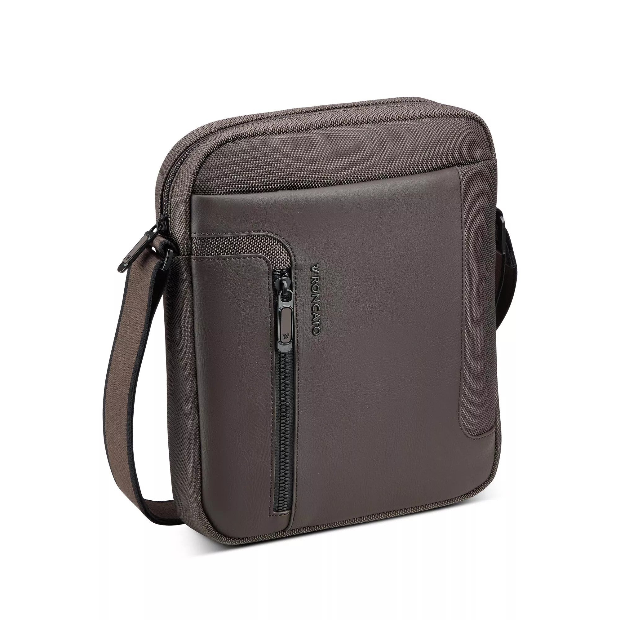 Roncato borsello in tessuto ed ecopelle "Panama 4 Marrone 400893.84 MOKA