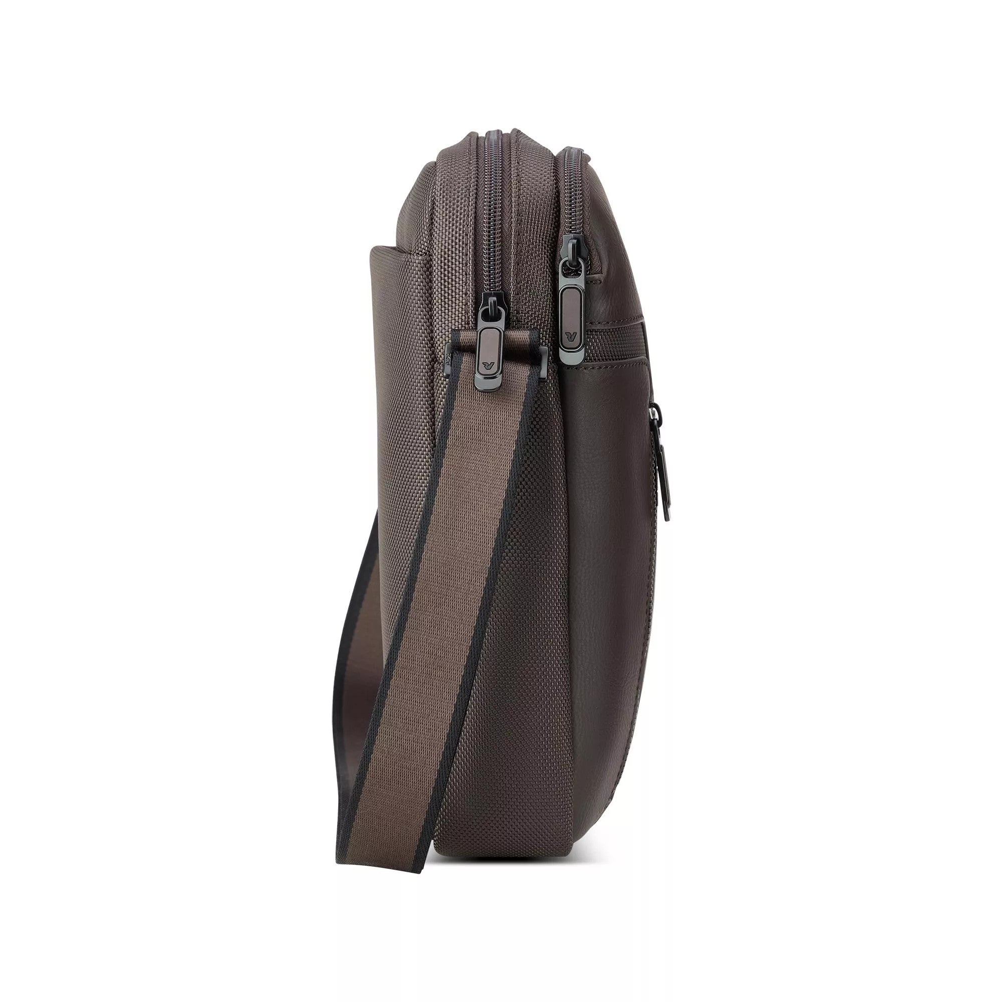 Roncato borsello in tessuto ed ecopelle "Panama 4 Marrone 400894.84 MOKA