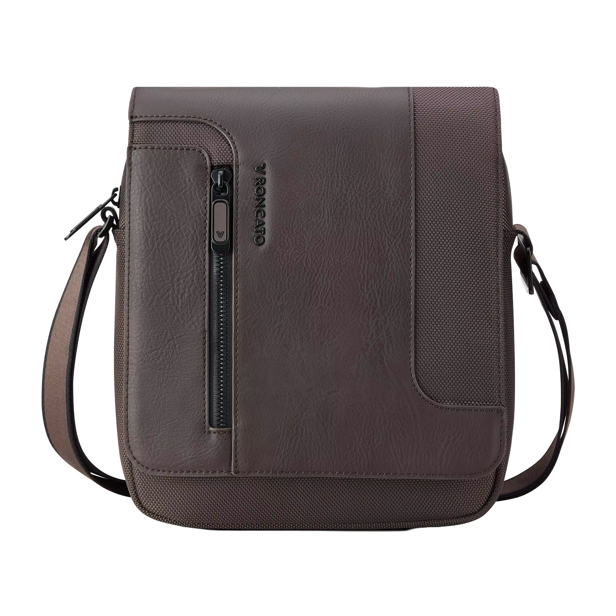 Roncato borsello in tessuto ed ecopelle "Panama 4 Marrone 400896.84 MOKA
