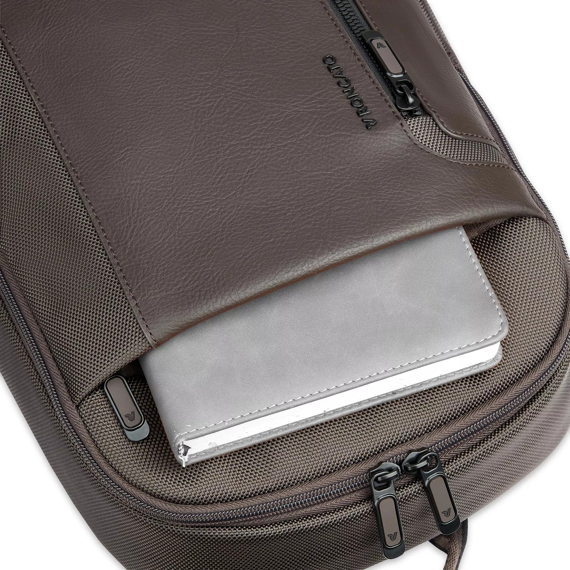 Roncato zaino in tessuto ed ecopelle "Panama 4 Marrone 400901.84 MOKA