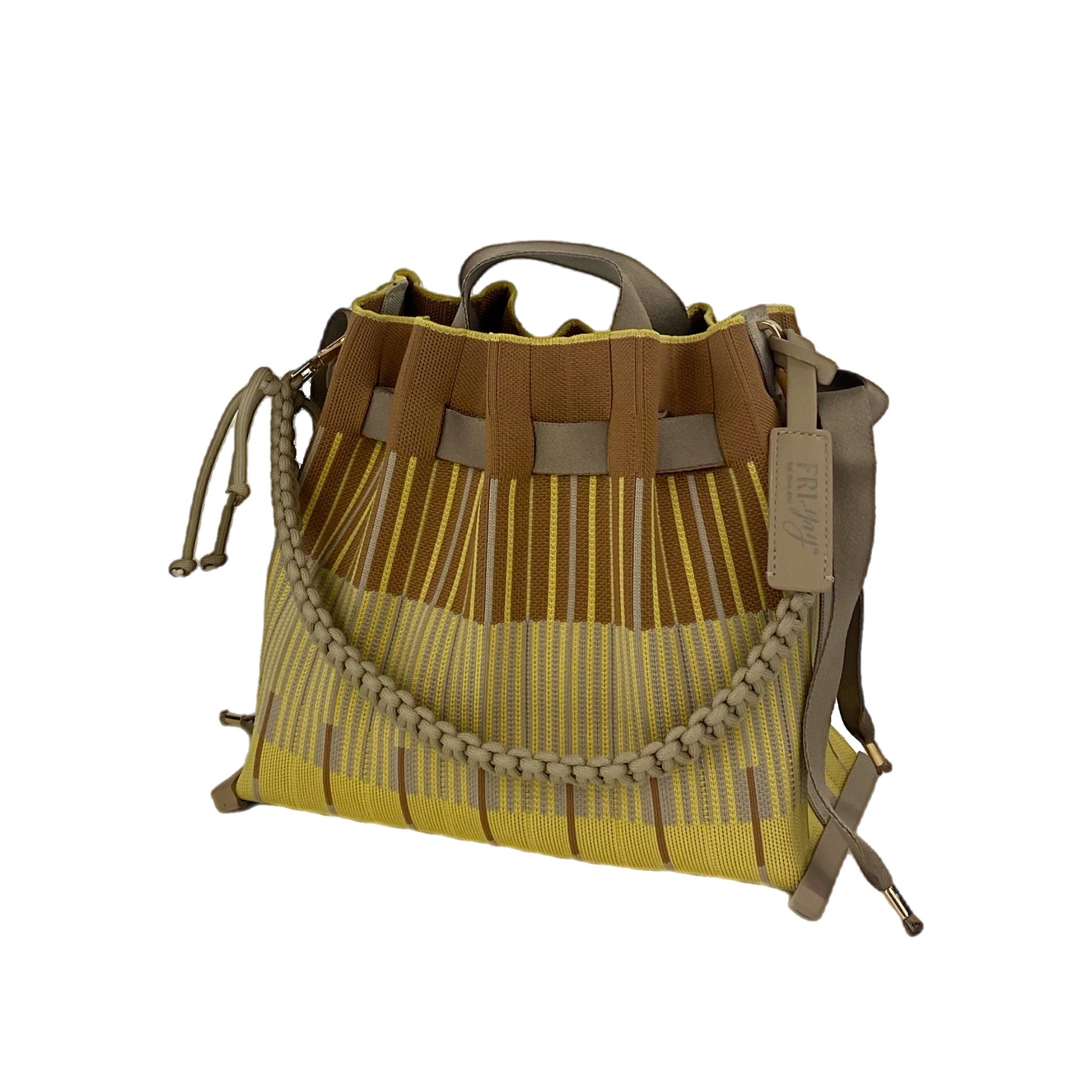 Fri-Yay borsa secchiello in tessuto "Sara" Giallo SARA.1321