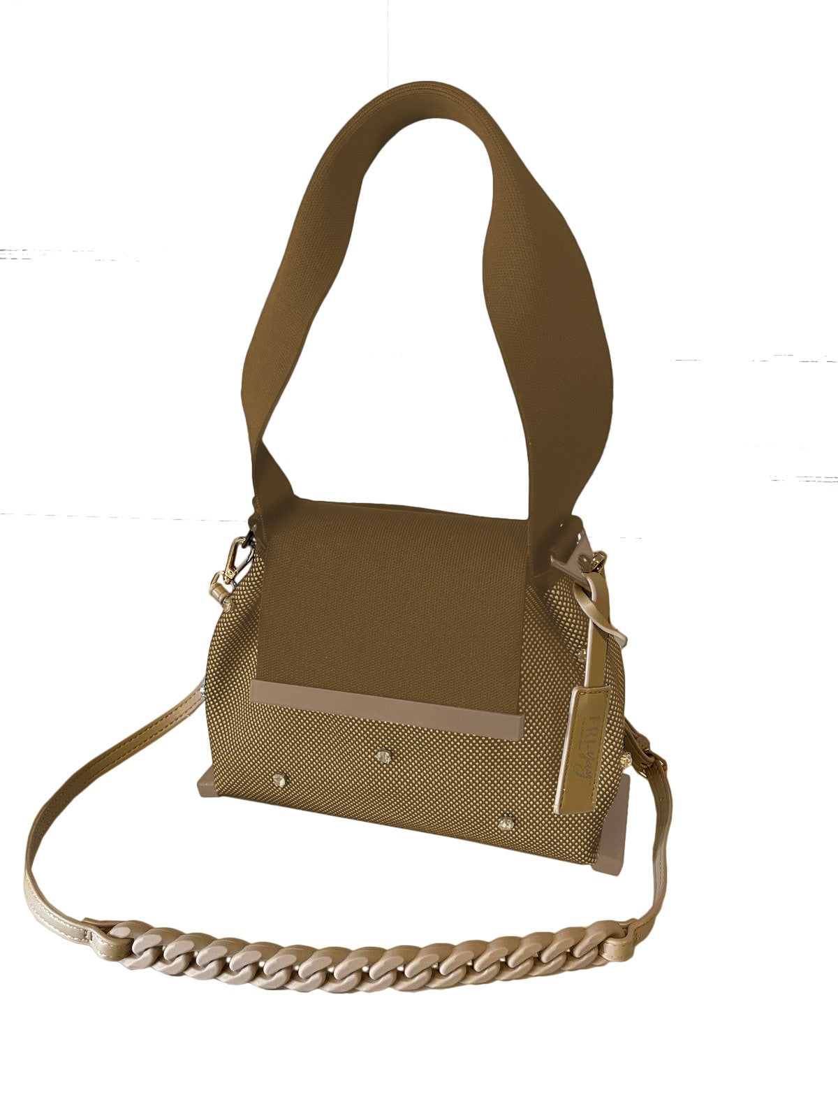 Fri-Yay borsa a spalla in tessuto "PLs" Beige PLS.1373