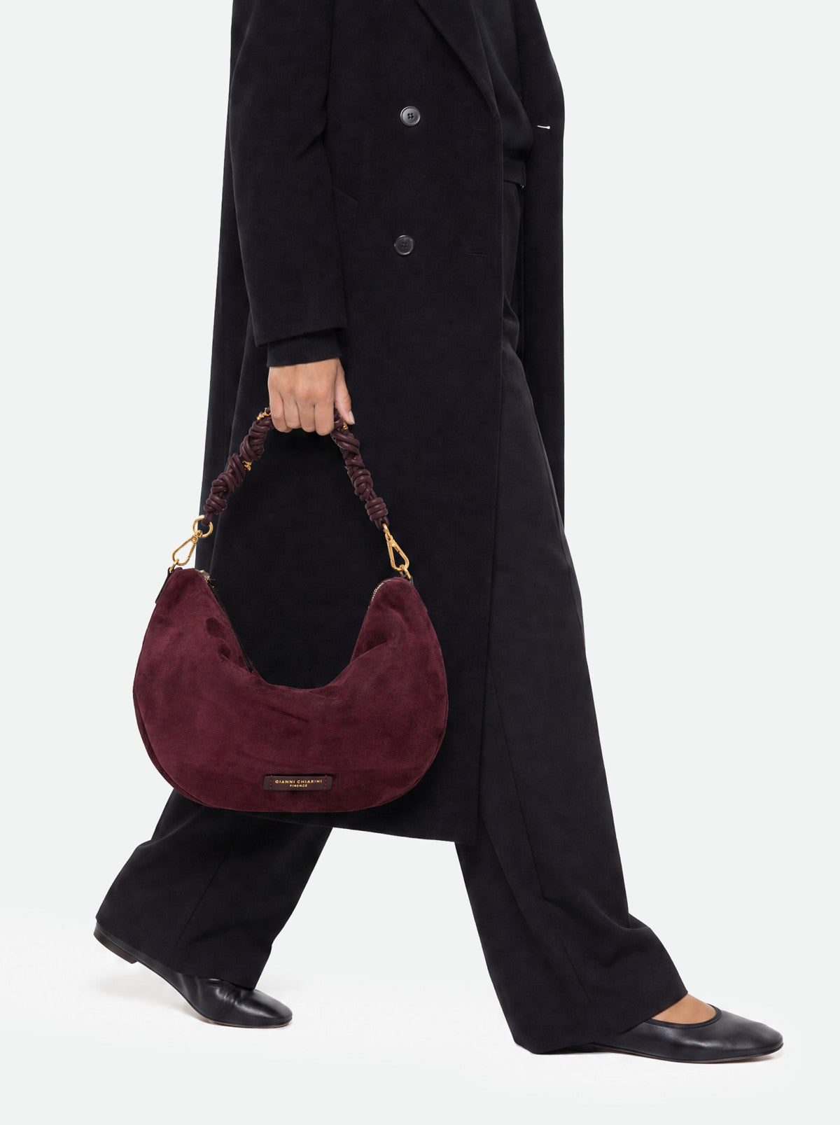 Gianni Chiarini borsa a spalla in camoscio "Cleo" Bordeaux BS12691CM-PL.7580 AMARONE