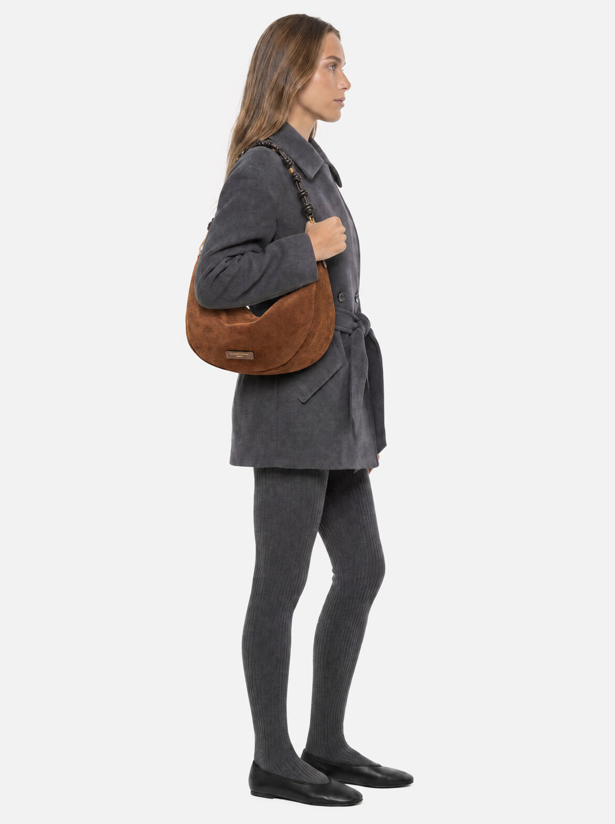 Gianni Chiarini borsa a spalla in camoscio "Cleo" Cuoio BS12691 CM-PL.099 COGNAC