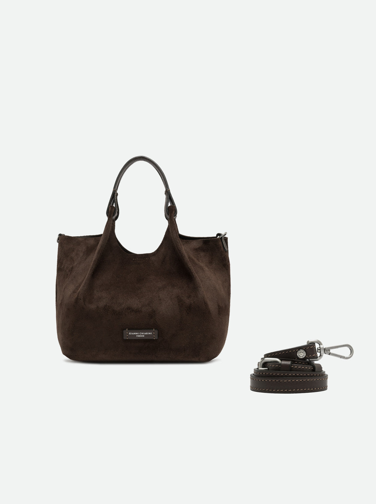 Gianni Chiarini borsa a mano in camoscio "Dua" Marrone BS9799CM-PL.974 MOKA