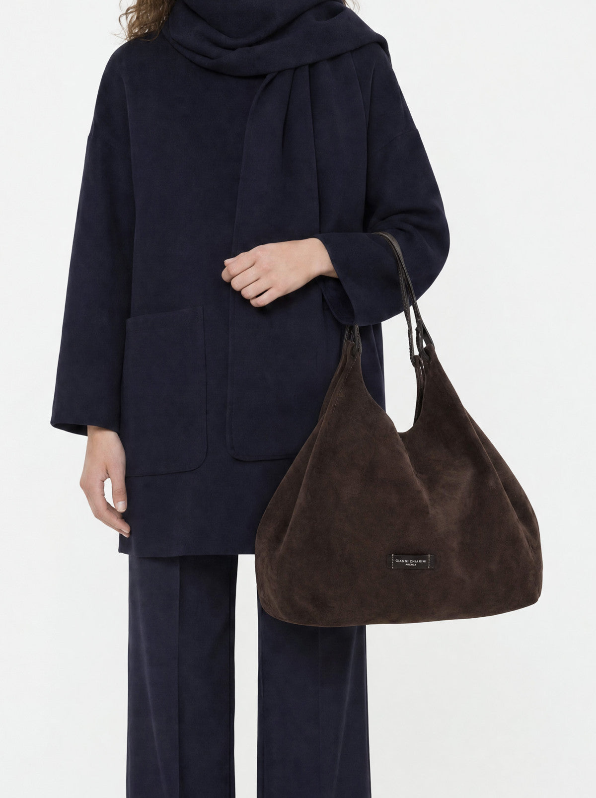 Gianni Chiarini borsa shopping in camoscio "Dua" Marrone BS9800CM-PL.974 MOKA