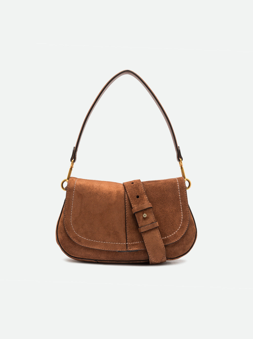 Gianni Chiarini borsa a spalla in camoscio "Helena Round" Cuoio BS12618CM-PL.099 COGNAC