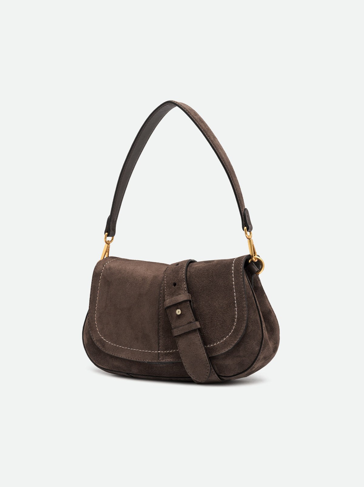 Gianni Chiarini borsa a spalla in camoscio "Helena Round" Marrone BS12618CM-PL.974 MOKA