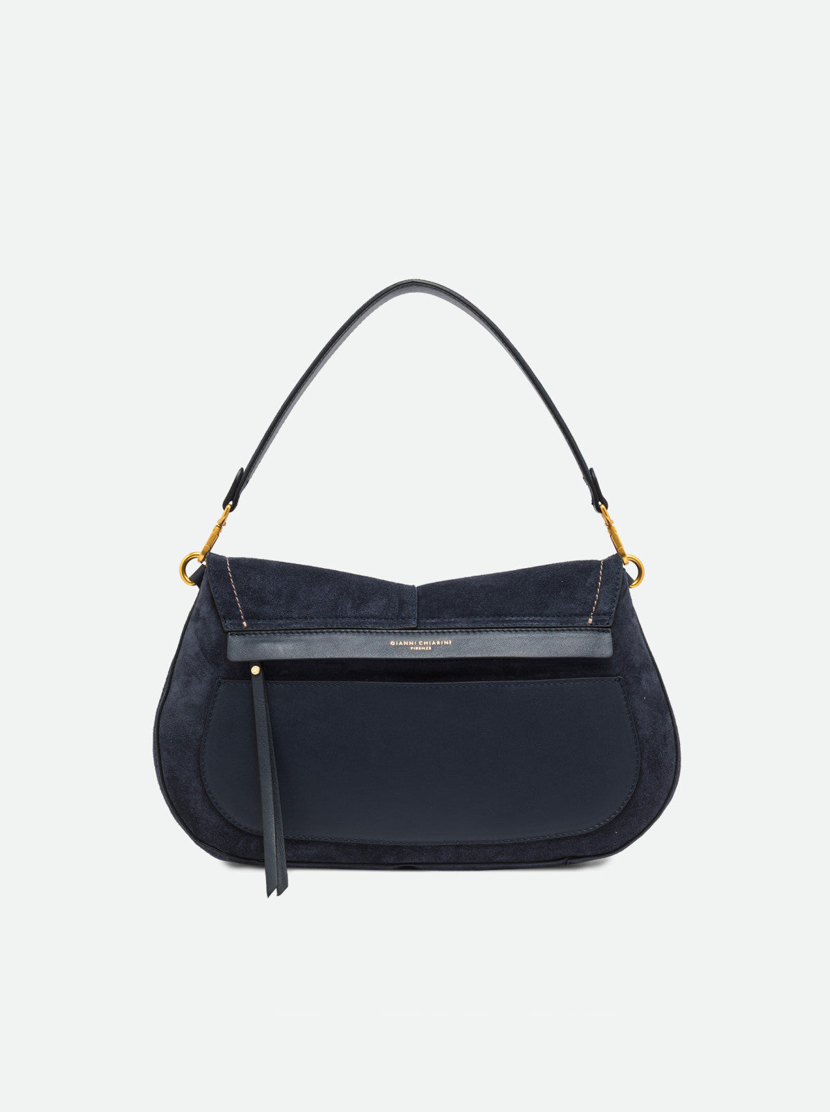 Gianni Chiarini borsa a spalla in camoscio "Helena Round" Blu BS12619CM-PL.14596 NOTTURNO
