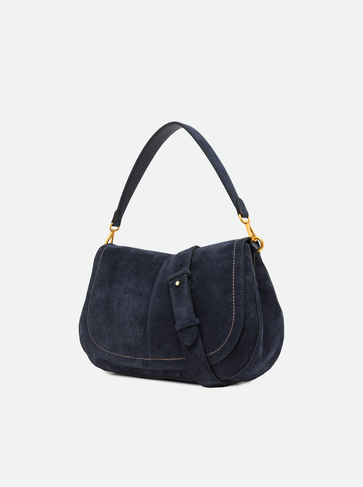 Gianni Chiarini borsa a spalla in camoscio "Helena Round" Blu BS12619CM-PL.14596 NOTTURNO