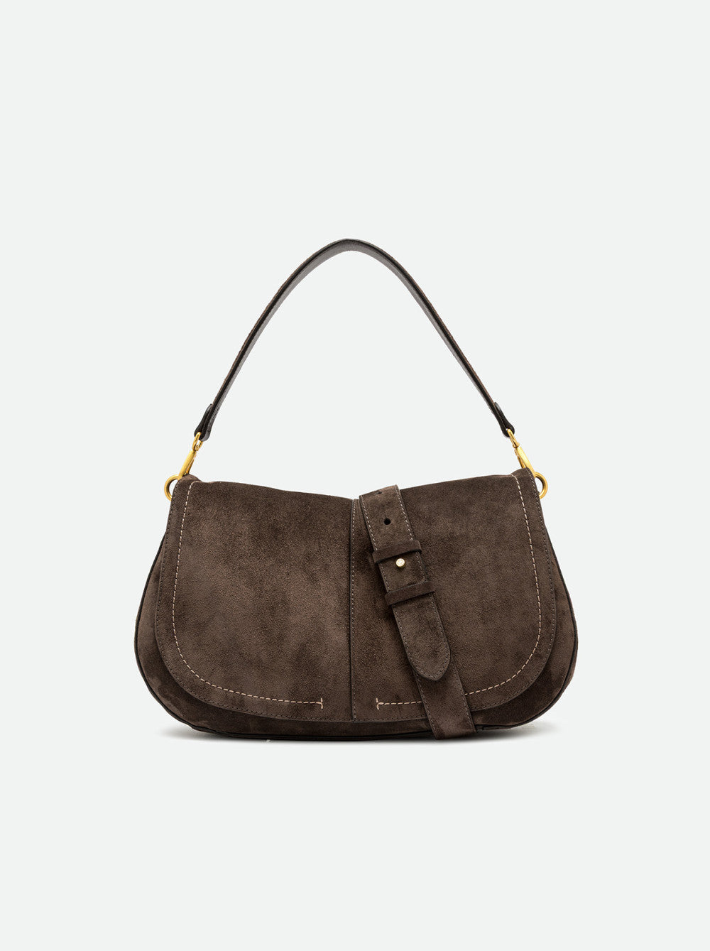Gianni Chiarini borsa a spalla in camoscio "Helena Round" Marrone BS12619CM-PL.974 MOKA