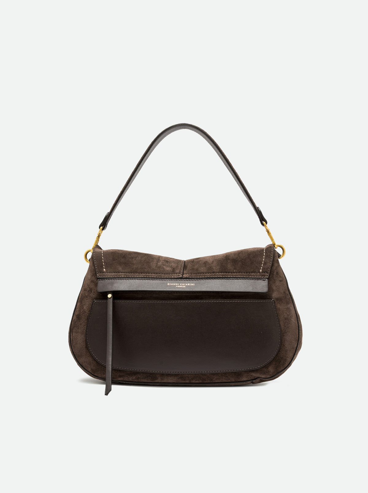 Gianni Chiarini borsa a spalla in camoscio "Helena Round" Marrone BS12619CM-PL.974 MOKA
