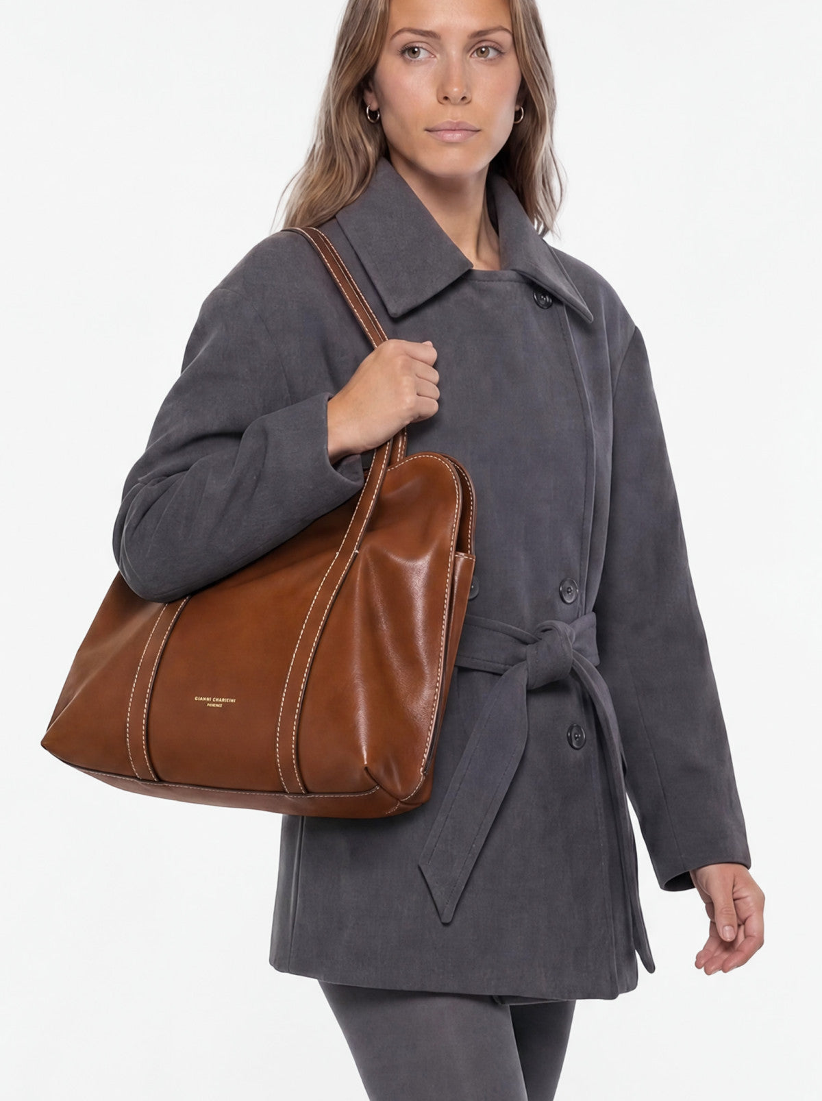 Gianni Chiarini borsa shopping in pelle "Marghe" Cuoio BS11981RALPH-CM.331 NOCE