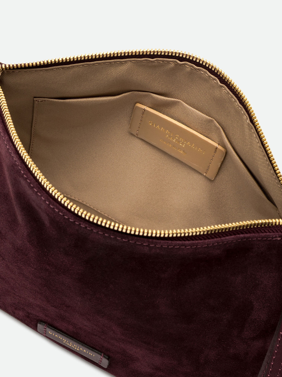 Gianni Chiarini borsa a mano in camoscio "Nora Pouch" Bordeaux BS10225CM-PL.7580 AMARONE