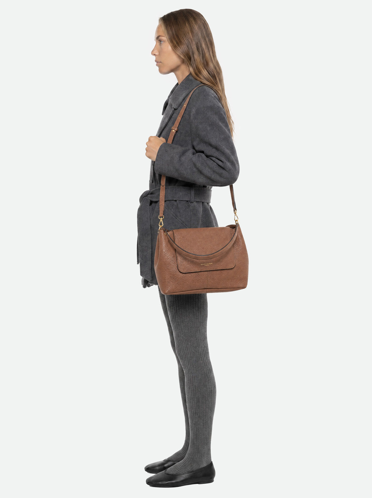 Gianni Chiarini borsa a spalla in pelle "Sandra" Cuoio BS12170RNG.331 NOCE