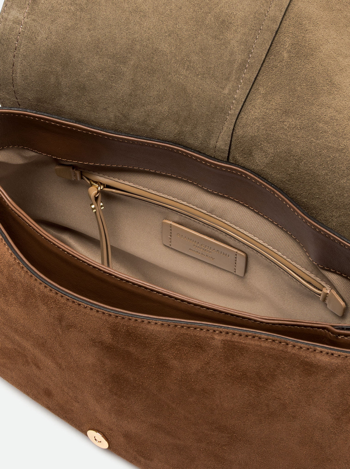 Gianni Chiarini borsa a spalla in camoscio "Helena Round" Cuoio BS12619CM-PL.099 COGNAC