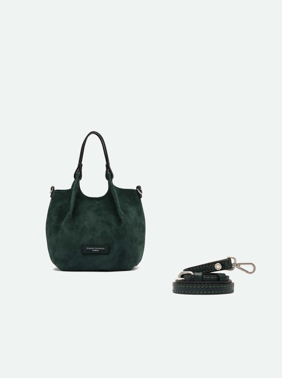 Gianni Chiarini borsa a mano in camoscio "Dua" Verde BS9798CM-PL.14603 VELVET GREEN