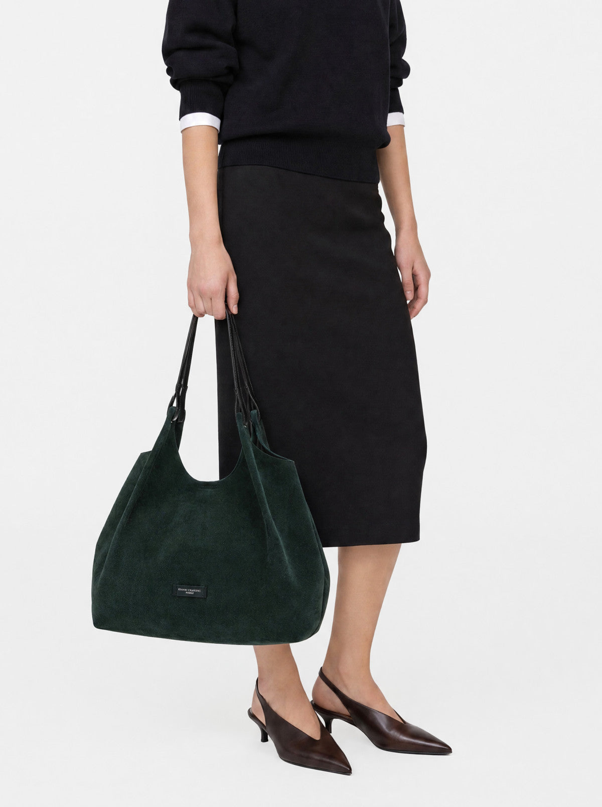 Gianni Chiarini borsa shopping in camoscio "Dua" Verde BS9800CM-PL.14603 VELVET GREEN