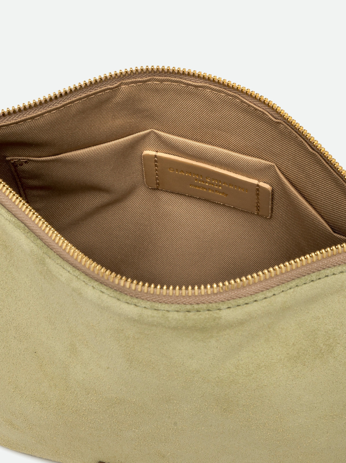 Gianni Chiarini borsa a tracolla in camoscio "Nora Pouch" Verde BS10225CM-PL.14366 WILLOW