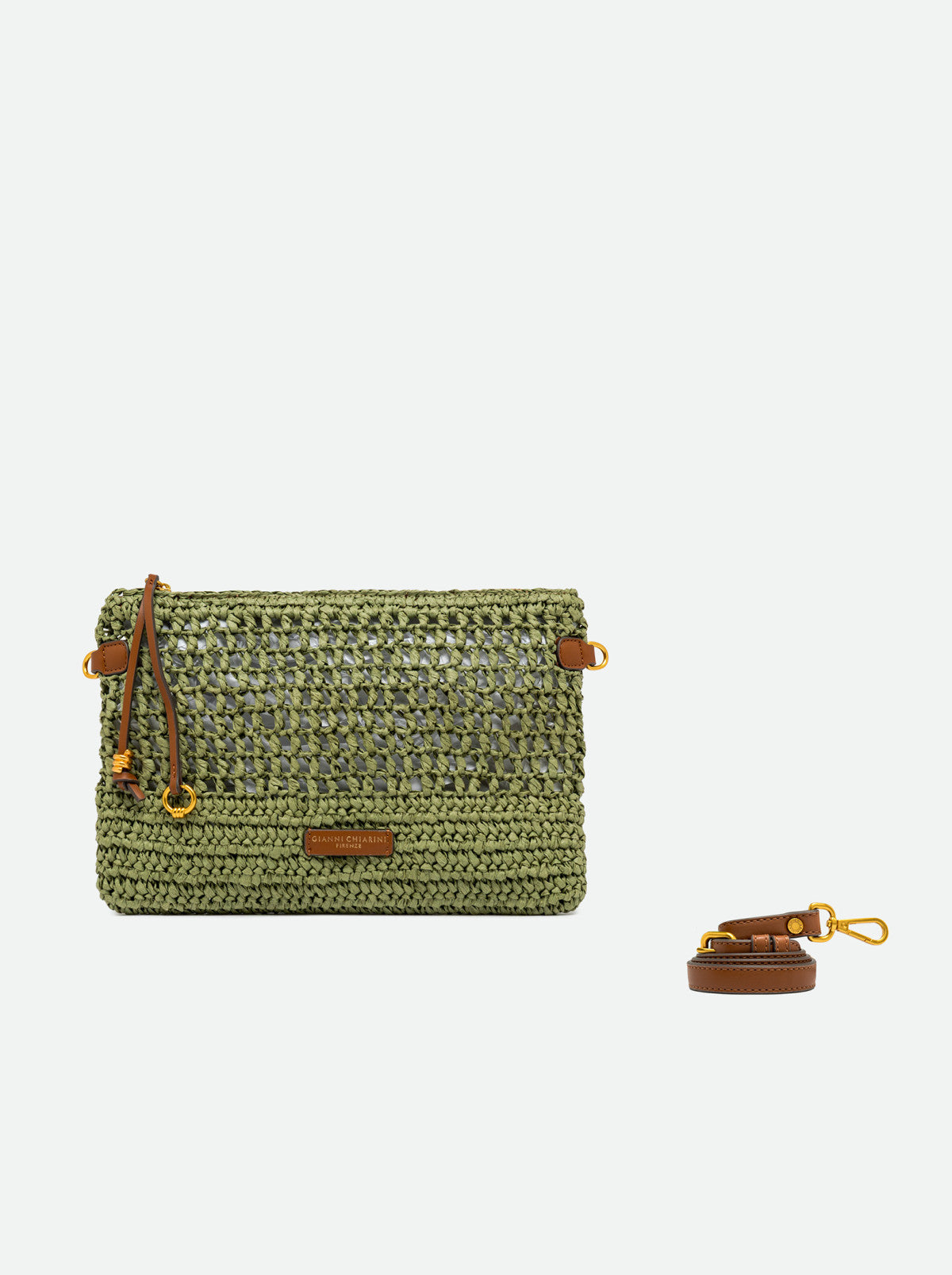 Gianni Chiarini pochette in rafia "Nefeli" Verde BS11950COMM STR-CRCH.11730 TAI