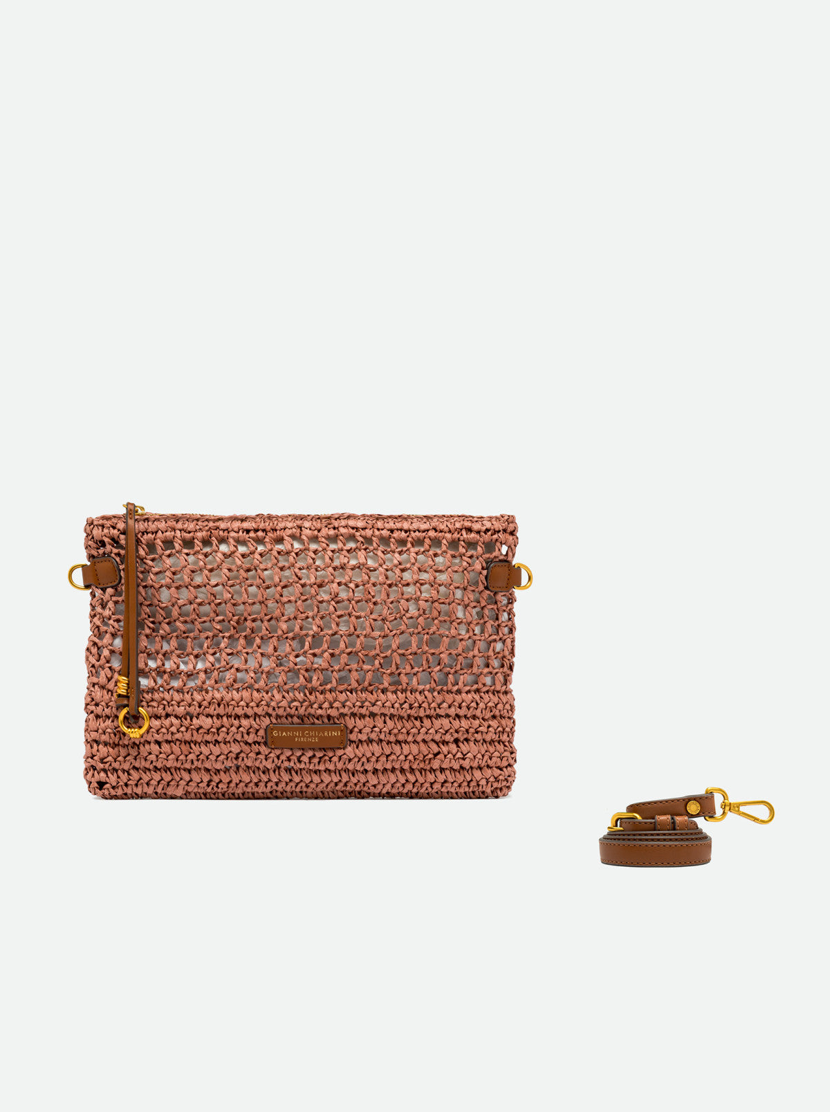 Gianni Chiarini pochette in rafia "Nefeli" Rosa BS11950COMM STR-CRCH.7752 BLUS