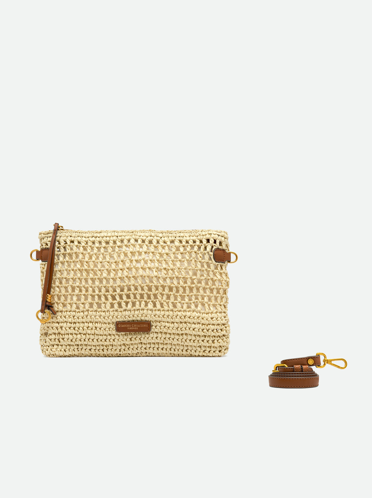 Gianni Chiarini pochette in rafia "Nefeli" Beige BS11950COMM STR-CRCH.850 CORDA