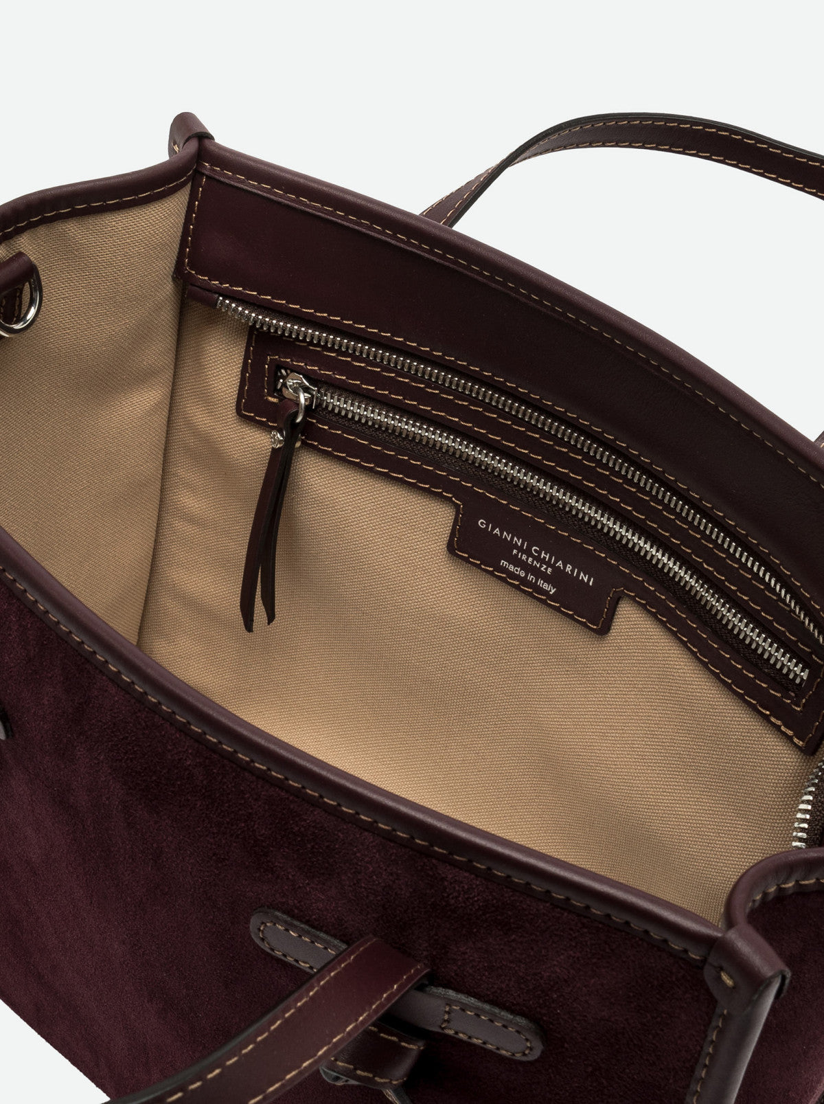 Gianni Chiarini borsa a mano in camoscio "Miss Marcella 32" Bordeaux BS9762CM-PL.7580 AMARONE