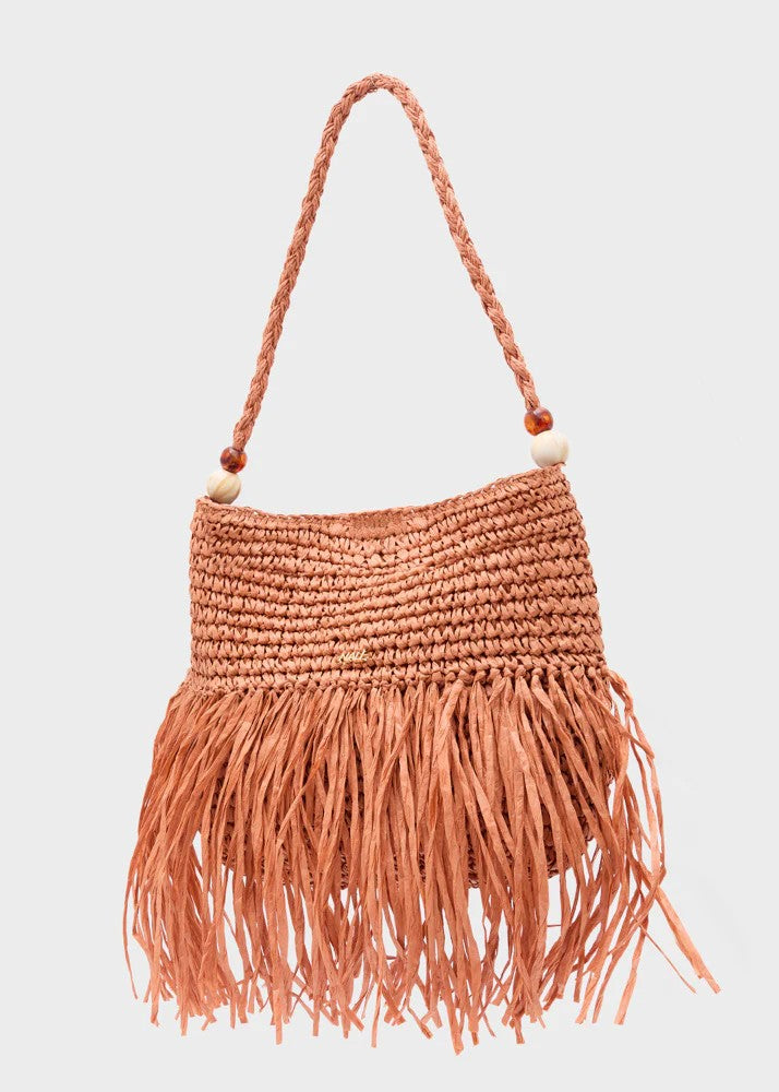 Nalì borsa a spalla in rafia "Antigua" Arancione QIBS0222.ARANCIO