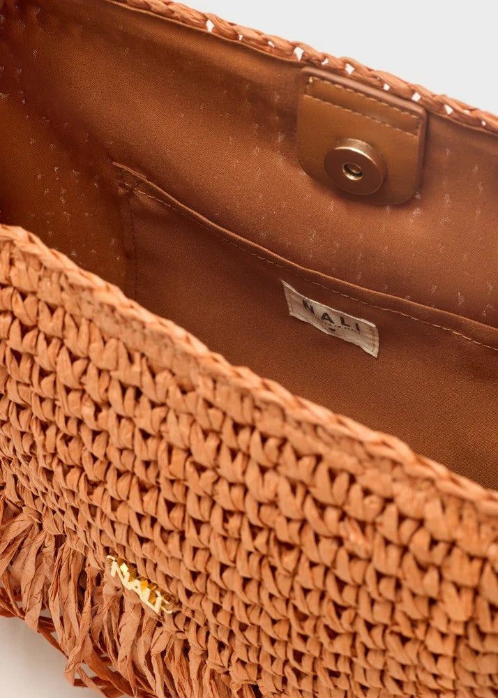 Nalì borsa a spalla in rafia "Antigua" Arancione QIBS0222.ARANCIO