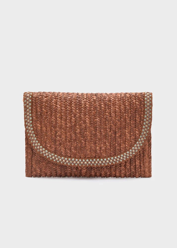 Nalì pochette in rafia "Sami" Marrone QIPC0173.MARRONE