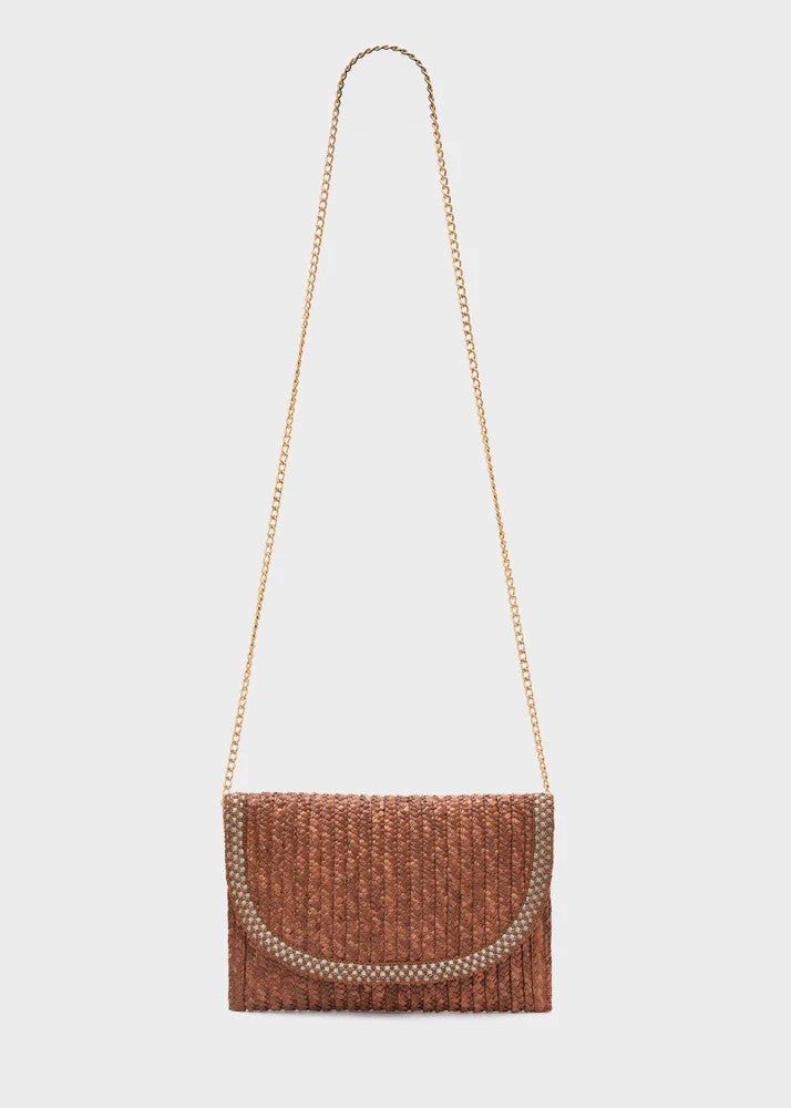 Nalì pochette in rafia "Sami" Marrone QIPC0173.MARRONE