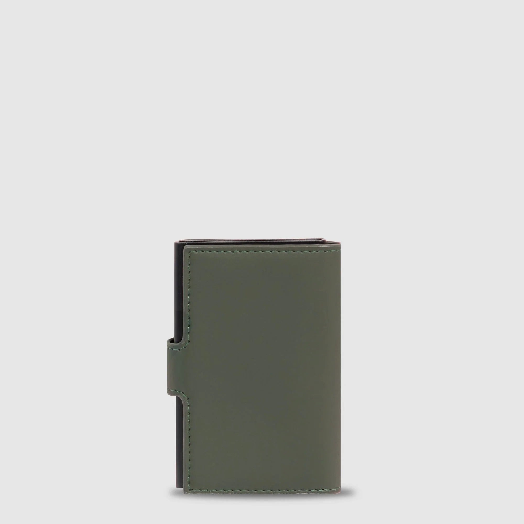 Piquadro portafogli compatto in metallo e pelle "Corner" Verde PP5649C2OWR.VE