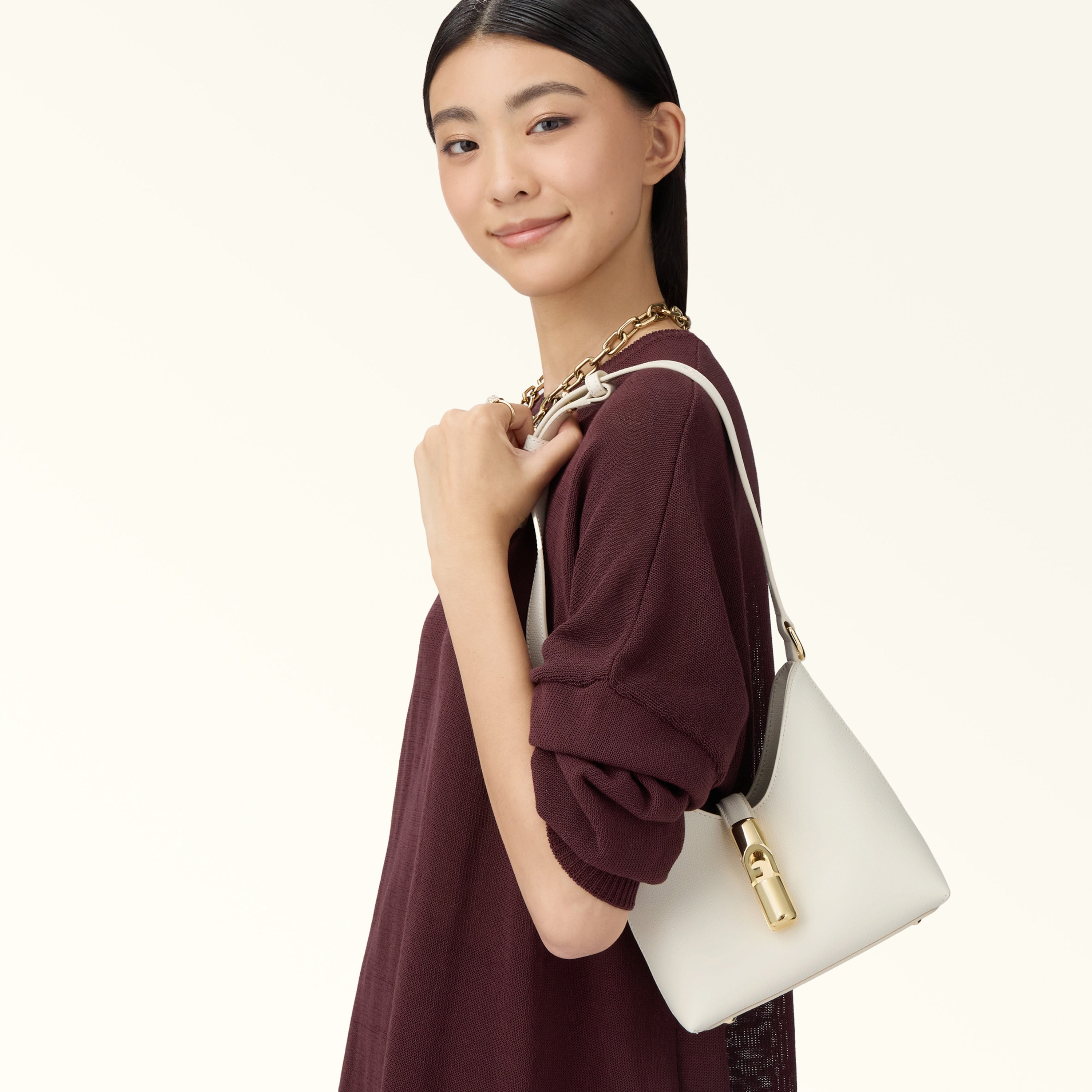 Furla borsa a spalla in pelle "Iride" Avorio WE00820.PNN00 PANNA
